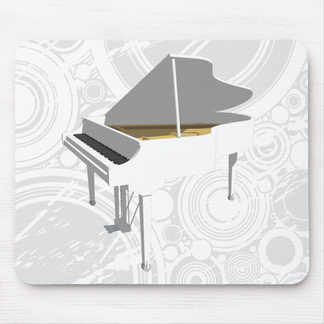 Alfombrilla De Ratón modelo 3D: Piano de cola blanco: Mousepad (Frente)