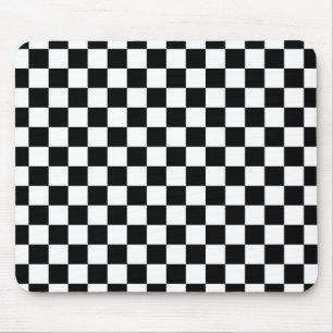 Alfombrilla De Ratón Modelo a cuadros blanco y negro