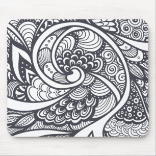 Alfombrilla De Ratón Modelo abstracto en estilo del Zen-Doodle