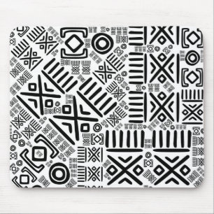 Alfombrilla De Ratón Modelo africano étnico #8 blanco y negro
