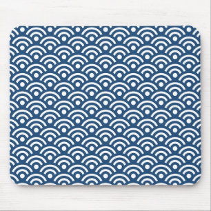 Alfombrilla De Ratón Modelo azul de medianoche Mousepad de Seigaiha