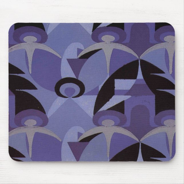 Alfombrilla De Ratón Modelo azul del art déco - Mousepad (Frente)