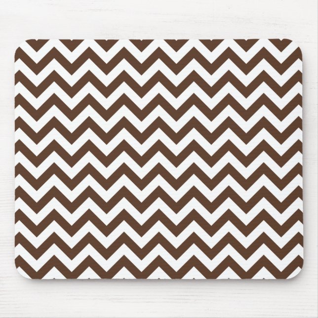 Alfombrilla De Ratón Modelo blanco de Brown Chevron (Frente)