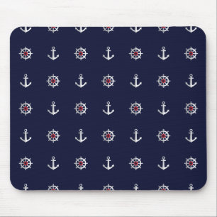 Alfombrilla De Ratón Modelo blanco y azul rojo del ancla