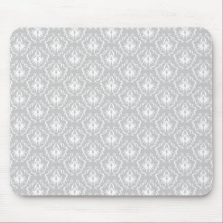 Alfombrilla De Ratón Modelo blanco y gris elegante. Damasco