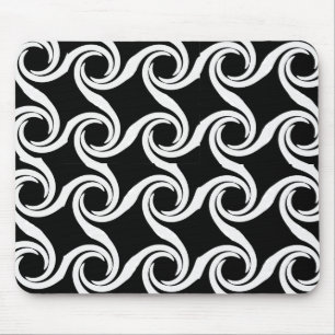 Alfombrilla De Ratón Modelo blanco y negro Mousepad del remolino