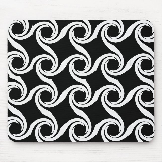 Alfombrilla De Ratón Modelo blanco y negro Mousepad del remolino (Frente)