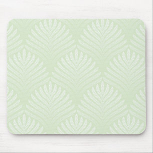 Alfombrilla De Ratón Modelo clásico del follaje en blanco y verde
