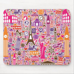 Alfombrilla De Ratón Modelo colorido del mundo