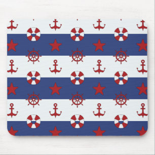 Alfombrilla De Ratón Modelo de barras y estrellas náutico