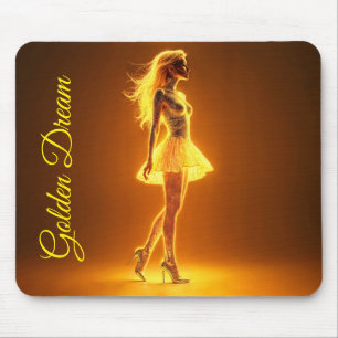 Alfombrilla De Ratón Modelo de fantasía radiante luminoso dorado respla