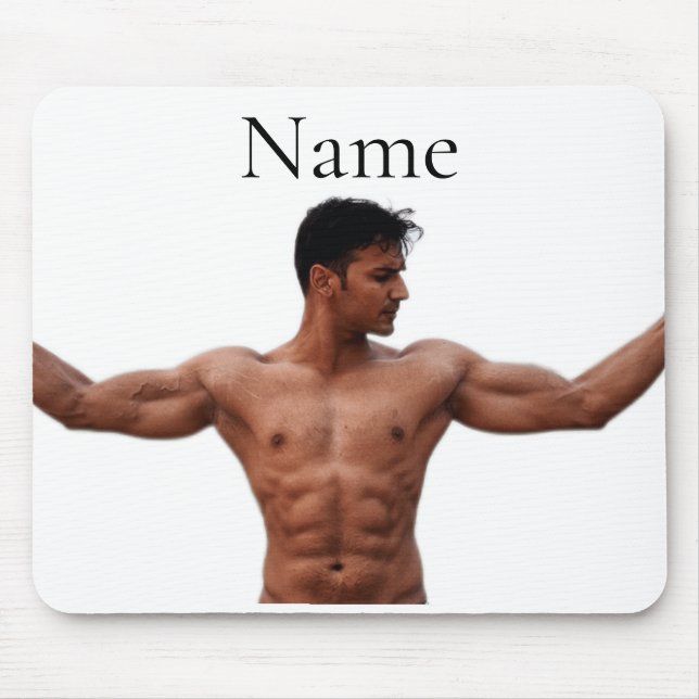 Alfombrilla De Ratón Modelo de fitness masculino Thunder_Cove (Frente)