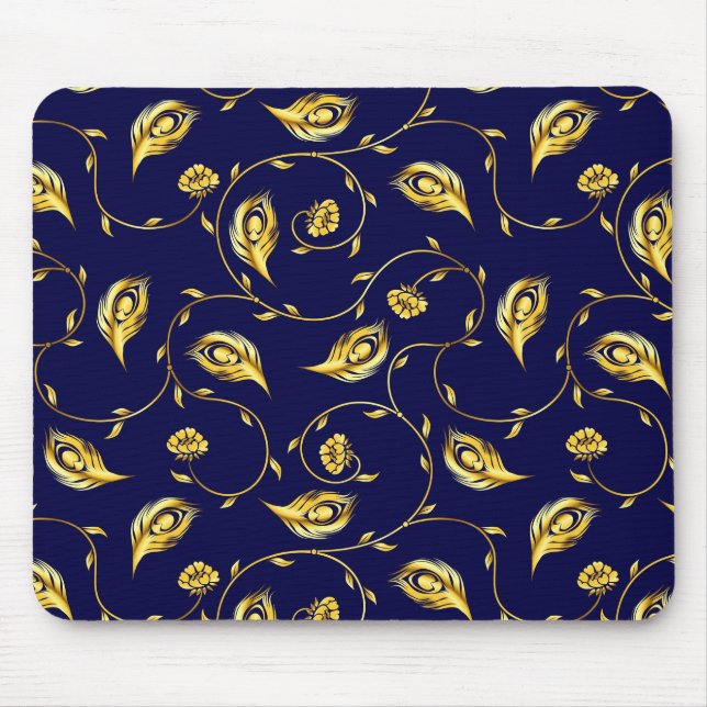 Alfombrilla De Ratón Modelo de la sari del pavo real (Frente)