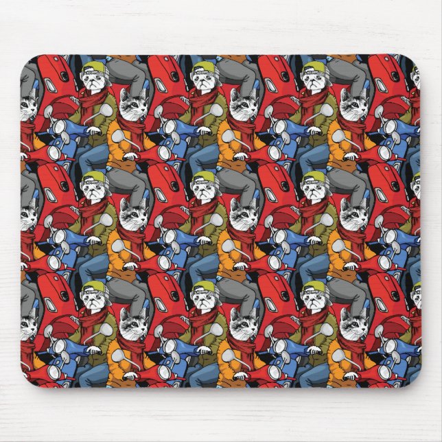 Alfombrilla De Ratón Modelo de la vespa de los gatos y de los perros (Frente)