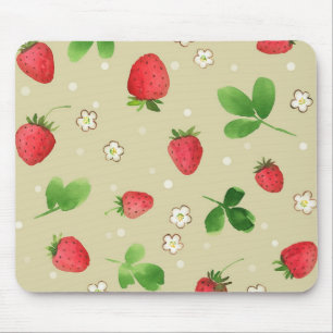 Alfombrilla De Ratón Modelo de las fresas de la acuarela