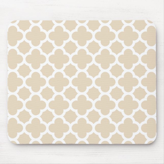 Alfombrilla De Ratón Modelo de marfil del enrejado de Quatrefoil (Frente)