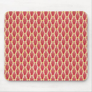 Alfombrilla De Ratón MODELO DE PATRÓN DAMASK AMARILLO ROJO damasco07-am
