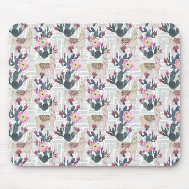 Alfombrilla De Ratón Modelo del cactus de la acuarela (Frente)