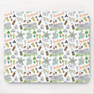 Alfombrilla De Ratón Modelo del Doodle del bosquejo de Irlanda