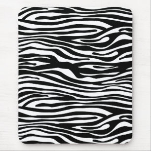 Alfombrilla De Ratón Modelo del estampado de zebra - blanco y negro