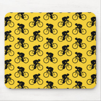 Alfombrilla De Ratón Modelo del jinete de la bicicleta. Amarillo y