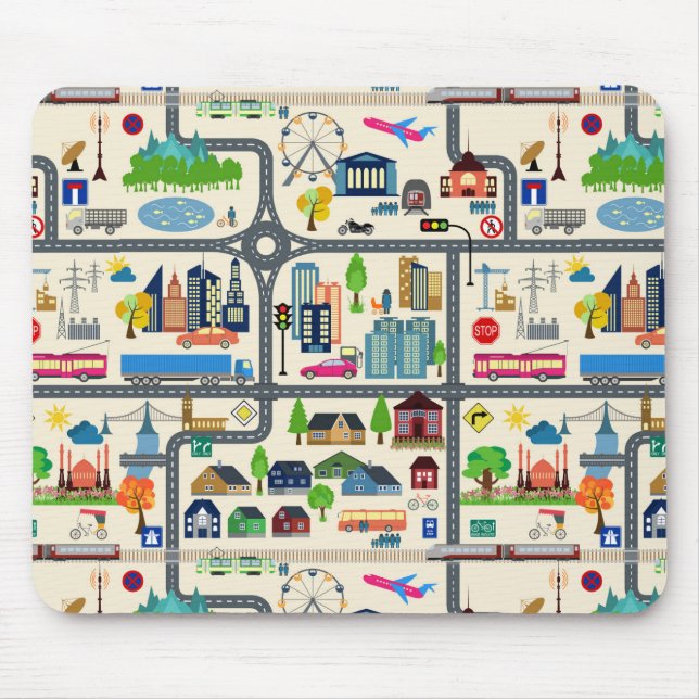 Alfombrilla De Ratón Modelo del mapa de la ciudad (Frente)