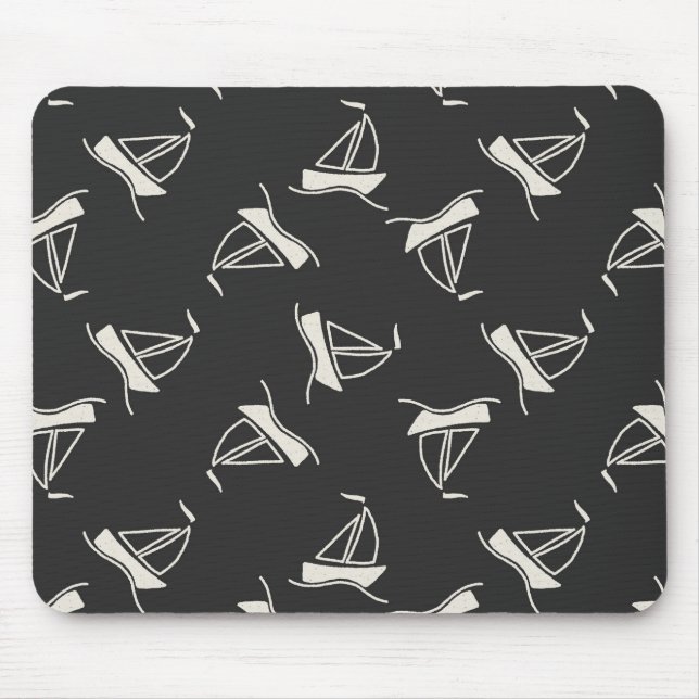 Alfombrilla De Ratón Modelo del velero del Doodle (Frente)