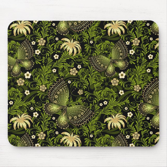 Alfombrilla De Ratón Modelo del Verde-oro de la primavera (Frente)