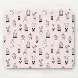 Alfombrilla De Ratón Modelo dibujado mano linda del cactus