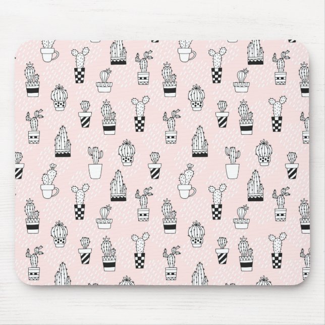 Alfombrilla De Ratón Modelo dibujado mano linda del cactus (Frente)