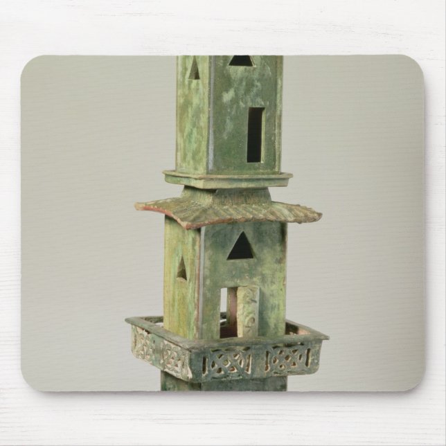 Alfombrilla De Ratón Modelo esmaltado verde de una torre (Frente)