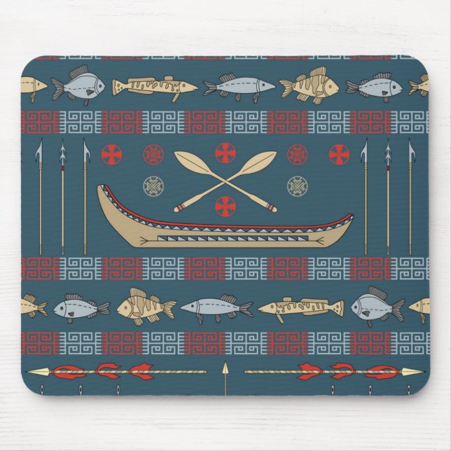 Alfombrilla De Ratón Modelo étnico de la pesca (Frente)