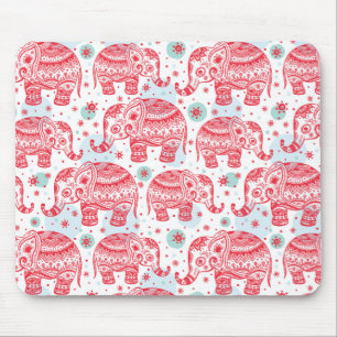 Alfombrilla De Ratón Modelo étnico rojo del elefante