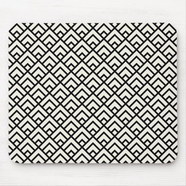 Alfombrilla De Ratón Modelo geométrico negro y blanco (Frente)