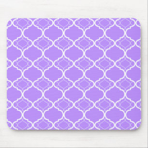 Alfombrilla De Ratón Modelo geométrico púrpura de Quatrefoil de la