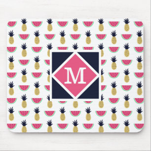 Alfombrilla De Ratón Modelo lindo del Doodle de la piña y de la sandí