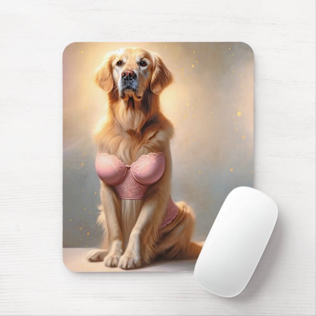 Alfombrilla De Ratón Modelo Lingerie Golden Retriever (Con ratón)