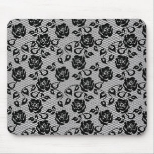 Alfombrilla De Ratón Modelo negro del cordón en el fondo blanco