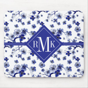 Alfombrilla De Ratón Modelo oriental de la rama del monograma el