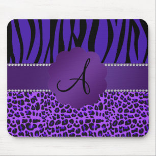 Alfombrilla De Ratón Modelo púrpura de la cebra del leopardo del