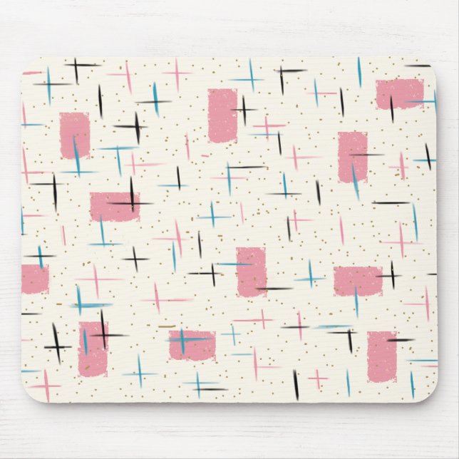 Alfombrilla De Ratón Modelo rosado atómico retro Mousepad (Frente)