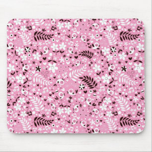 Alfombrilla De Ratón modelo rosado lindo de los pájaros y de las flore