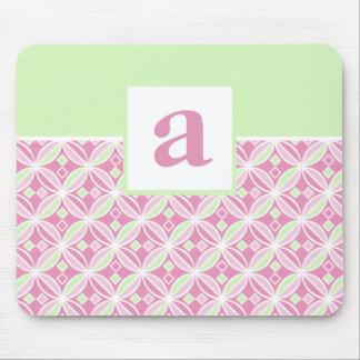 Alfombrilla De Ratón Modelo rosado y verde Mousepad con monograma
