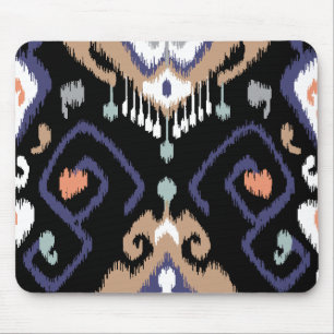 Alfombrilla De Ratón Modelo tribal del ikat negro beige moderno