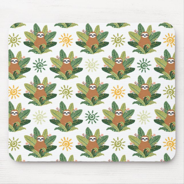 Alfombrilla De Ratón Modelo tropical de la pereza (Frente)