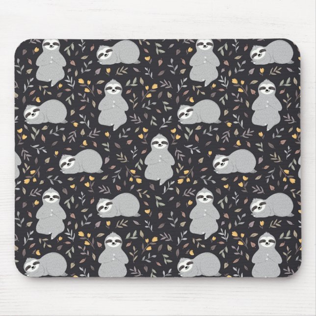 Alfombrilla De Ratón Modelo tropical de la pereza del bebé (Frente)