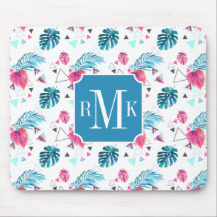 Alfombrilla De Ratón Modelo tropical del triángulo de la hoja