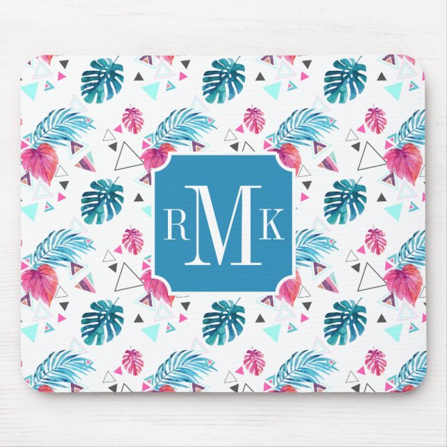 Alfombrilla De Ratón Modelo tropical del triángulo de la hoja (Frente)