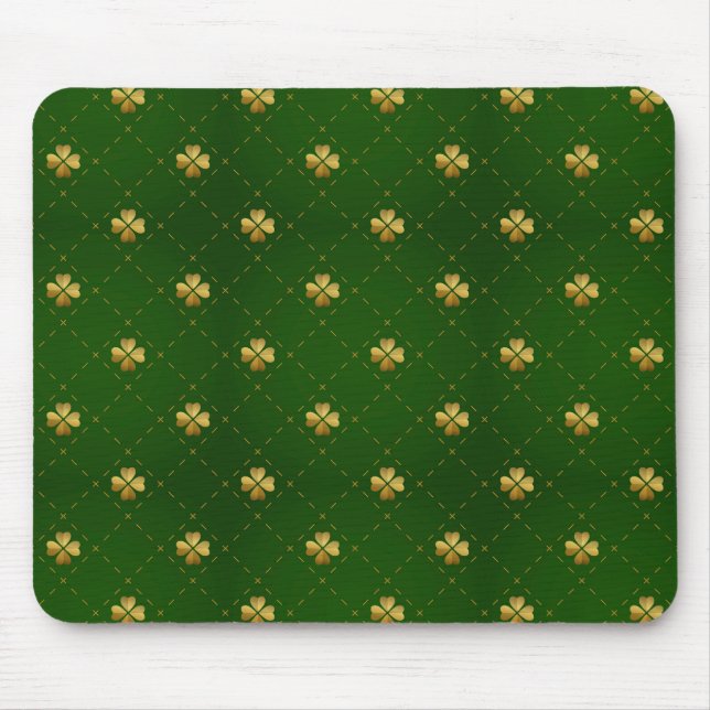 Alfombrilla De Ratón Modelo verde de oro del trébol (Frente)