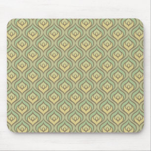 Alfombrilla De Ratón Modelo verde y amarillo del vintage retro